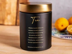 Altom Pojemnik metalowy na herbatę czarny TEA 11x15 cm