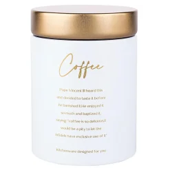 Altom Pojemnik metalowy na kawę biały COFFEE 11x15 cm