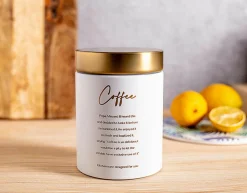 Altom Pojemnik metalowy na kawę biały COFFEE 11x15 cm