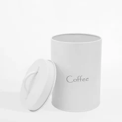 inny Pojemnik metalowy na kawę biały 11,2x17,5 cm