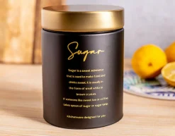 Pojemniki Na Żywność|Altom Pojemnik na cukier czarny SUGAR 11x15 cm