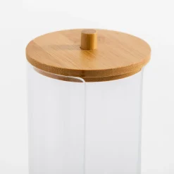 Akcesoria Łazienkowe|Akcesoria Łazienkowe|inny Pojemnik na płatki kosmetyczne z pokrywką bambusową 18,5 cm