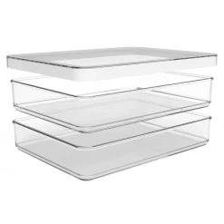 Pojemniki Na Żywność|ROTHO Pojemnik plastikowy biały na ser i wędlinę LOFT 2x 0,85 l