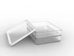 Pojemniki Na Żywność|ROTHO Pojemnik plastikowy biały na ser i wędlinę LOFT 2x 0,85 l