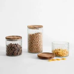 inny Pojemnik szklany z akacjową pokrywą 500 ml