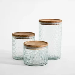 inny Pojemnik szklany z akacjową pokrywą 500 ml