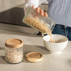 Pojemniki Na Żywność|inny Pojemnik szklany z akacjową pokrywką 1000 ml