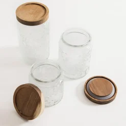 inny Pojemnik szklany z akacjową pokrywką 500 ml