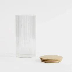 inny Pojemnik szklany z bambusową pokrywką 1300 ml