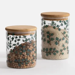 inny Pojemnik szklany z bambusową pokrywką 750 ml