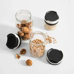 inny Pojemnik szklany z czarno-białą pokrywką 1 l