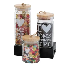 Pojemniki Na Żywność|Prima Cucina Pojemnik szklany z drewnianą pokrywką 700 ml