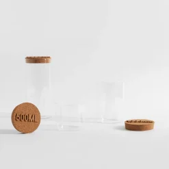 Pojemniki Na Żywność| Pojemnik szklany z korkową pokrywką 1,5L