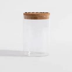 Pojemniki Na Żywność| Pojemnik szklany z korkową pokrywką 1L