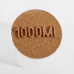 Pojemniki Na Żywność| Pojemnik szklany z korkową pokrywką 1L