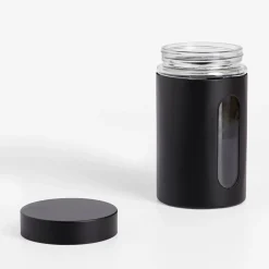 Pojemniki Na Żywność|inny Pojemnik szklany z metalową pokrywką czarny 1000 ml