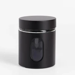 inny Pojemnik szklany z metalową pokrywką czarny 660 ml