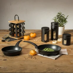 Pojemniki Na Żywność|inny Pojemnik szklany z metalową pokrywką czarny 1400 ml