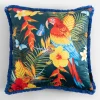 inny Poszewka ciemnoniebieska z papugą TROPICANA 45x45 cm