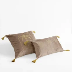 inny Poszewka dekoracyjna ciemnobeżowa DJERBA 45x45 cm