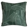 Poszewki I Poduszki Dekoracyjne| Poszewka dekoracyjna w liście zielona SESIL 45x45 cm