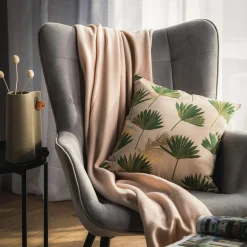 inny Poszewka dekoracyjna w zielone liście IKORA 45x45 cm