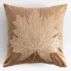 inny Poszewka dekoracyjna w złoty liść brązowa MAPLE 45x45 cm