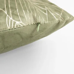 inny Poszewka dekoracyjna w złote liście zielona ESTHER 45x45 cm