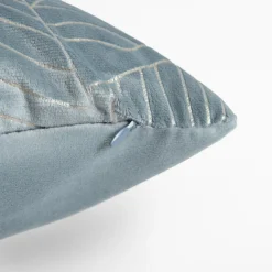 inny Poszewka dekoracyjna w złote liście niebieska ESTHER 45x45 cm