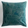 inny Poszewka dekoracyjna w złote liście turkusowa ESTHER 45x45 cm