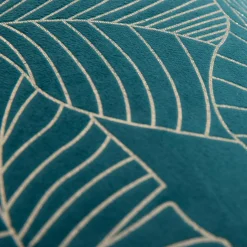 inny Poszewka dekoracyjna w złote liście turkusowa ESTHER 45x45 cm