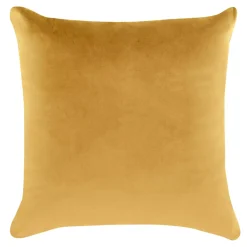 Estetica Poszewka dekoracyjna welurowa musztardowa VELVIO 45x45 cm