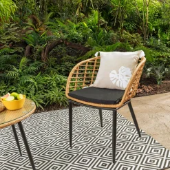 inny Poszewka dekoracyjna z monsterą beżowa TANZA 45x45 cm