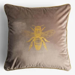 inny Poszewka dekoracyjna z pszczołą beż AURE 45x45 cm