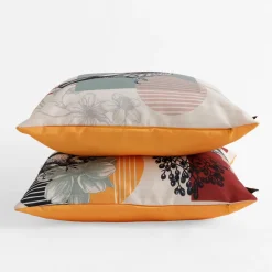 inny Poszewka ozdobna biało-pomarańczowa DALI 45x45 cm