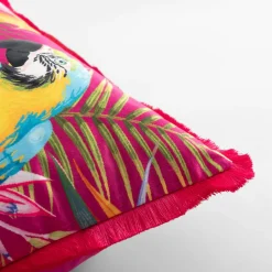 Poszewki I Poduszki Dekoracyjne|inny Poszewka różowa z papugą TROPICANA 45x45 cm