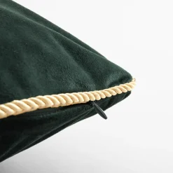 Poszewki I Poduszki Dekoracyjne|inny Poszewka welurowa ciemnozielona LILLE 60x60 cm