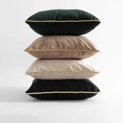 Poszewki I Poduszki Dekoracyjne|inny Poszewka welurowa ciemnozielona LILLE 60x60 cm