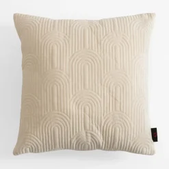 Poszewki I Poduszki Dekoracyjne|inny Poszewka welurowa geometryczna kremowa JONES 45x45 cm