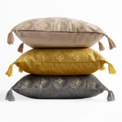 Poszewki I Poduszki Dekoracyjne|inny Poszewka welurowa szara CASSIA 45x45 cm