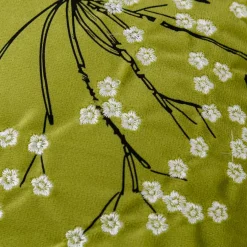 Poszewki I Poduszki Dekoracyjne|Estetica Poszewka welurowa z haftem zielona ANISE 45x45 cm