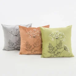 Poszewki I Poduszki Dekoracyjne|Estetica Poszewka welurowa z haftem zielona ANISE 45x45 cm