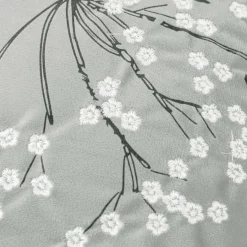 Poszewki I Poduszki Dekoracyjne|Estetica Poszewka welurowa z haftem jasnoszara ANISE 45x45 cm