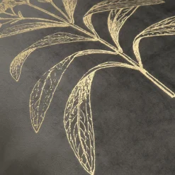 Estetica Poszewka welurowa z motywem roślinnym szara HERBS 45x45 cm