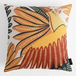 inny Poszewka z kolorowym ptakiem biała DALI 45x45 cm