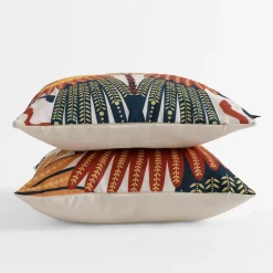 inny Poszewka z kolorowym ptakiem biała DALI 45x45 cm