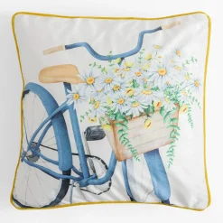 Poszewki I Poduszki Dekoracyjne|inny Poszewka z rowerem żółta SUZI 45x45 cm