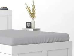 Prześcieradła| Prześcieradło bawełniane z gumką jasnoszare PURE 180x200 cm