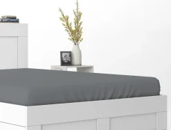 Prześcieradło bawełniane z gumką ciemnoszare PURE 220x200 cm