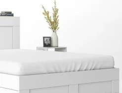 Prześcieradła| Prześcieradło bawełniane z gumką białe PURE 220x200 cm